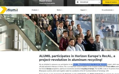 Η ALUMIL συμμετέχει στο RecAL του Horizon Europe, ένα έργο-επανάσταση στην ανακύκλωση αλουμινίου!