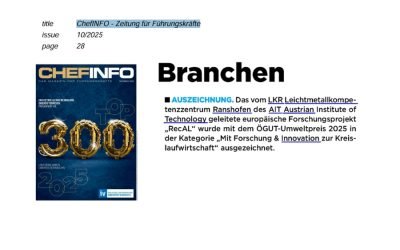 AUSZEICHNUNG für RecAL