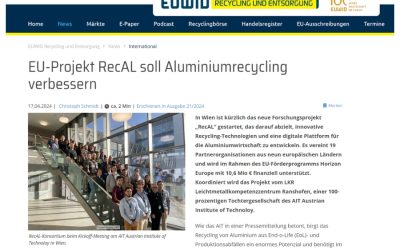 EU-Projekt RecAL soll Aluminiumrecycling verbessern