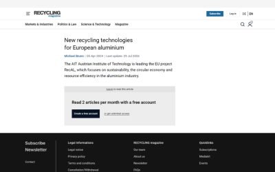 New recycling technologies for European aluminium