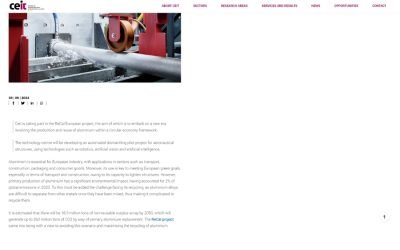 Ceit to promote production and sustainable reuse of aluminium in Europe